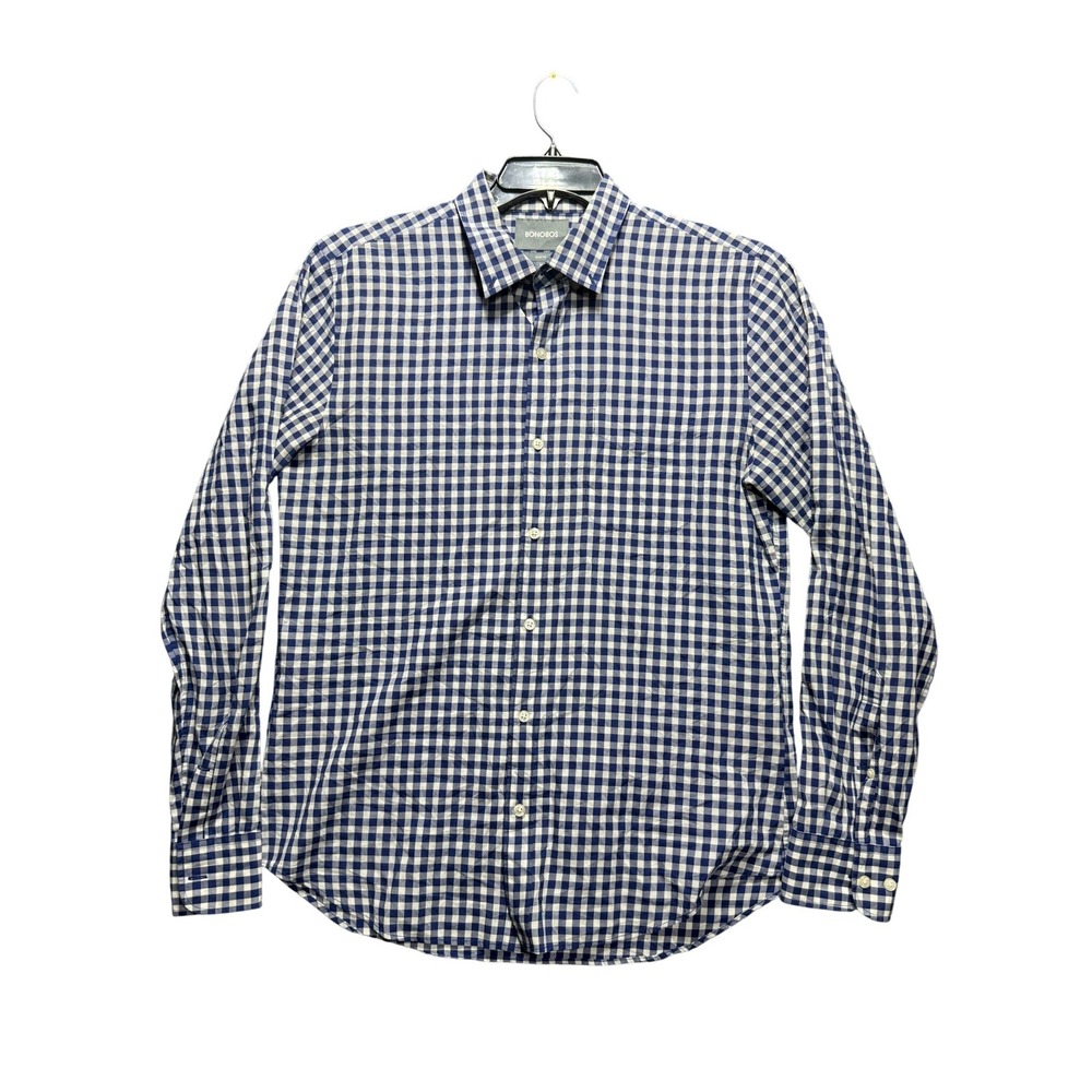 Bonobos Button Down Shirt Mens M Blue Gingham Slim Fit Long Sleeve 20153-BLW76